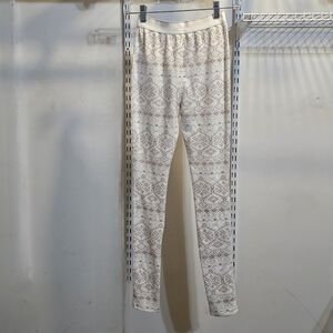 Gilly Hicks Ambercrombie & Fitch, Waffle Thermal Style Pants, Size XS, White/Tan